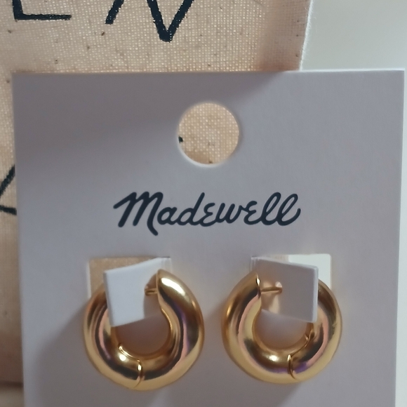 🌟NEW🌟❤️Madewell❤️Mini Chunky Donut Hoop Earrings 💥💥 - Picture 4 of 9